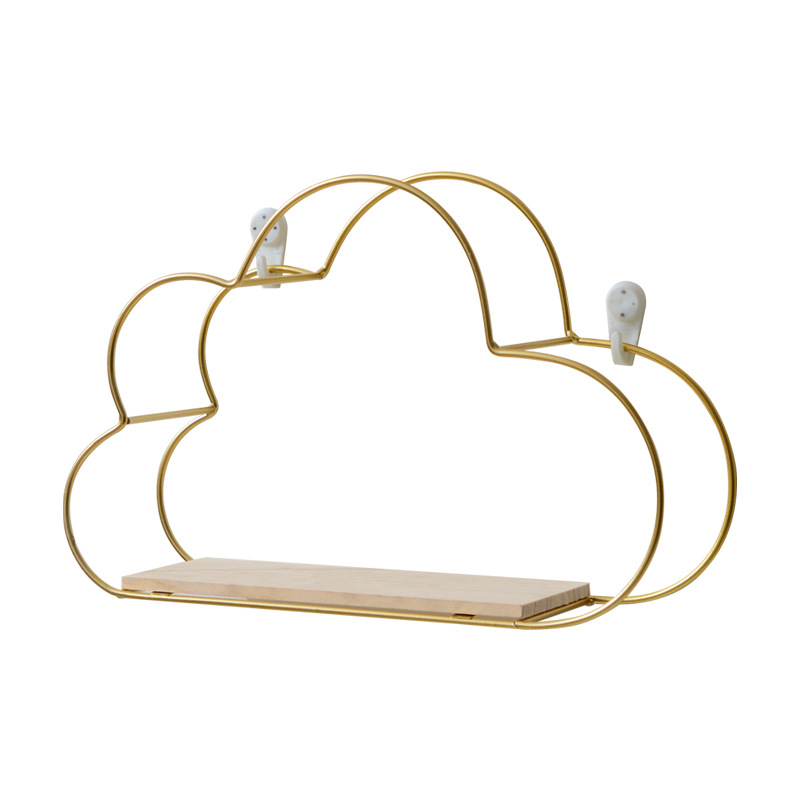 (3er Set) Metall Wandregal Home Deko Wolken Schwebe Regal inkl. Befestigungsclips - Schwarz