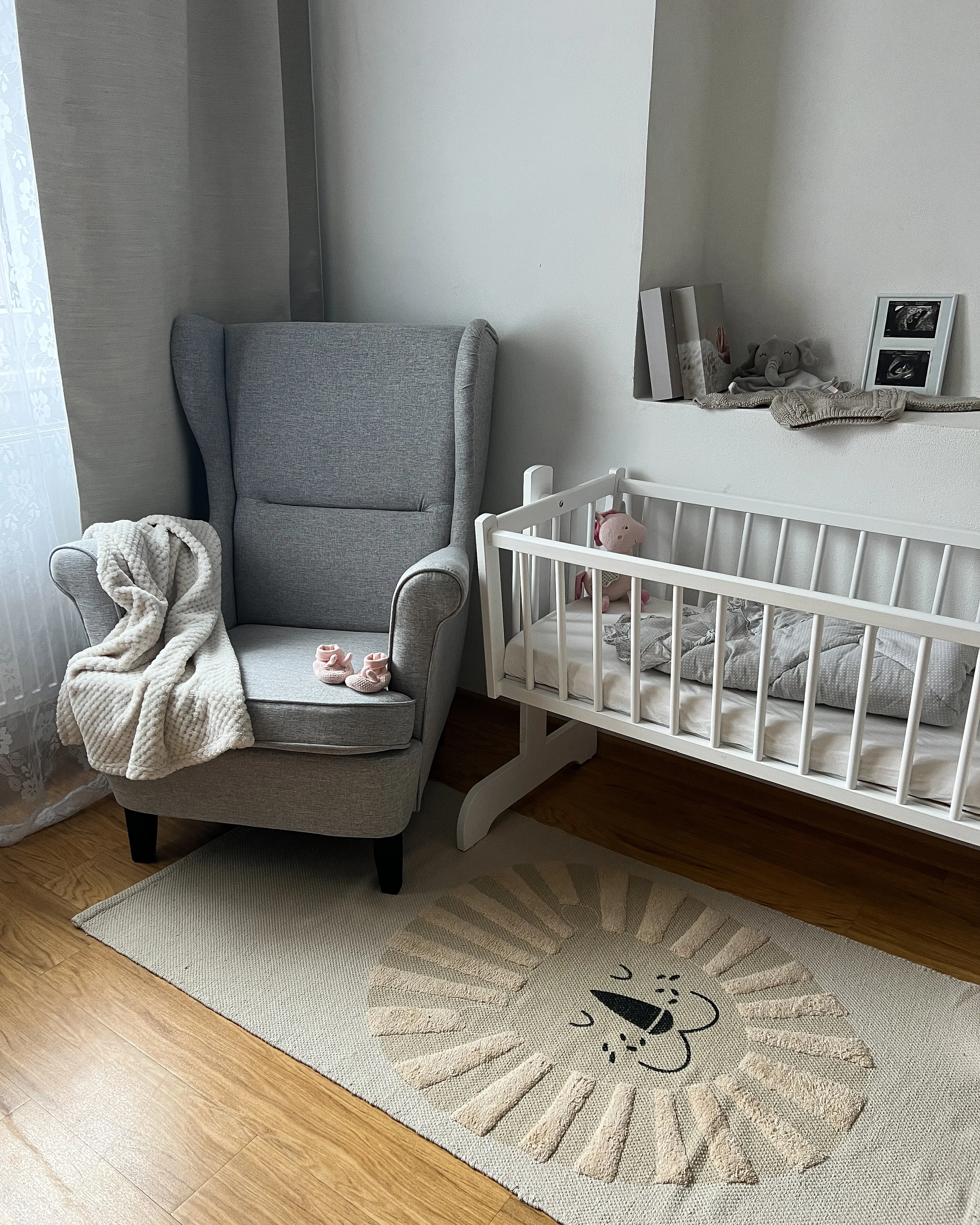 Oorfauteuil ABSON Stof Grijs