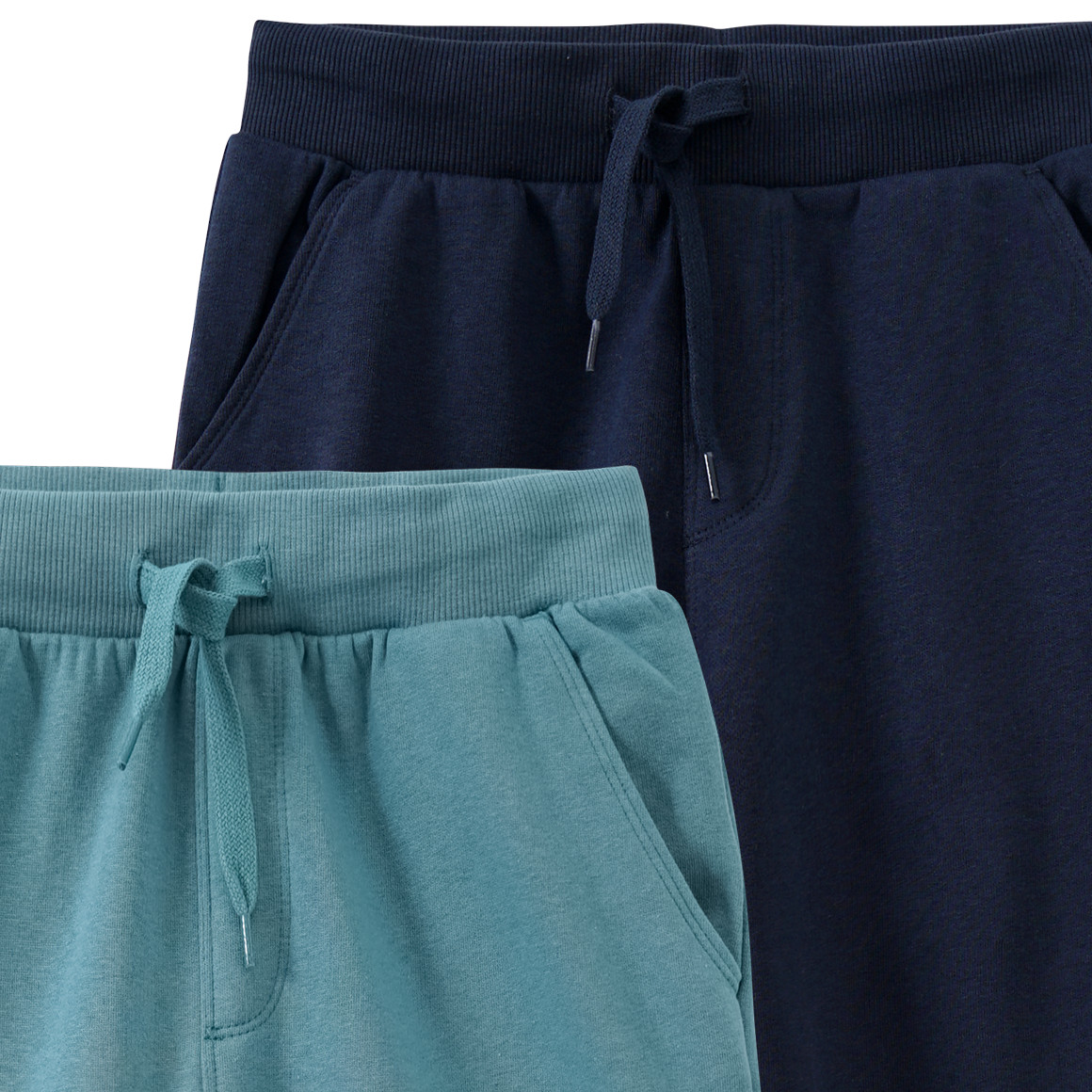 Famy 2 Jungen Jogginghosen mit Tunnelzug dunkeltürkis / dunkelblau