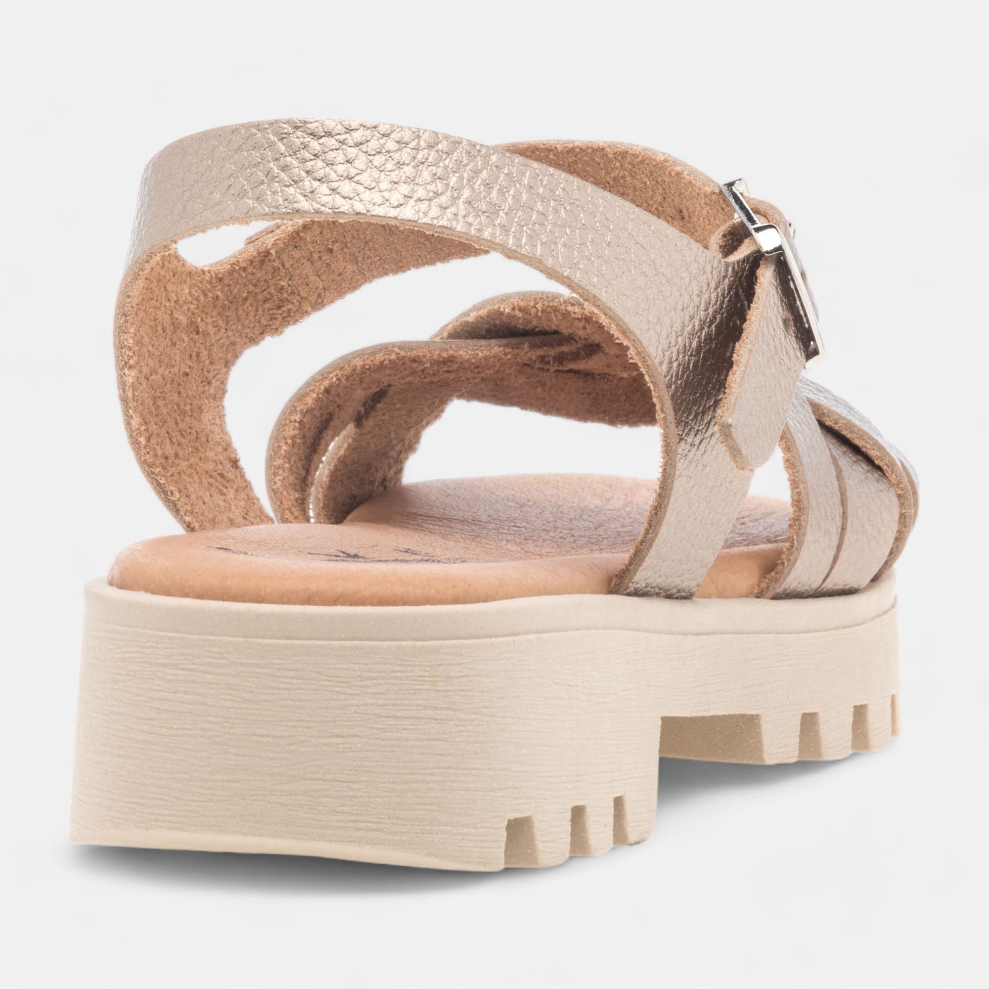Sandales Fille en cuir or