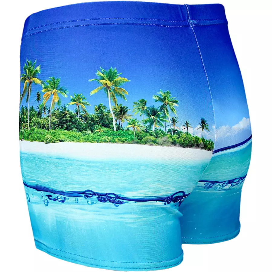 Aquarti Jungen Badehose Gestreift mit Motiven blau