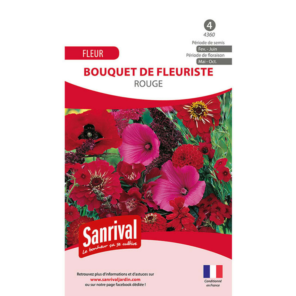 Mélange de graines de fleurs rouges