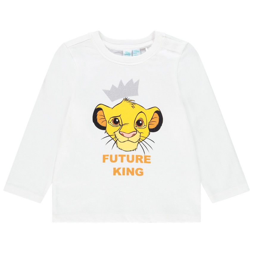 T-shirt manches longues print Simba pour bébé garçon - Ecru