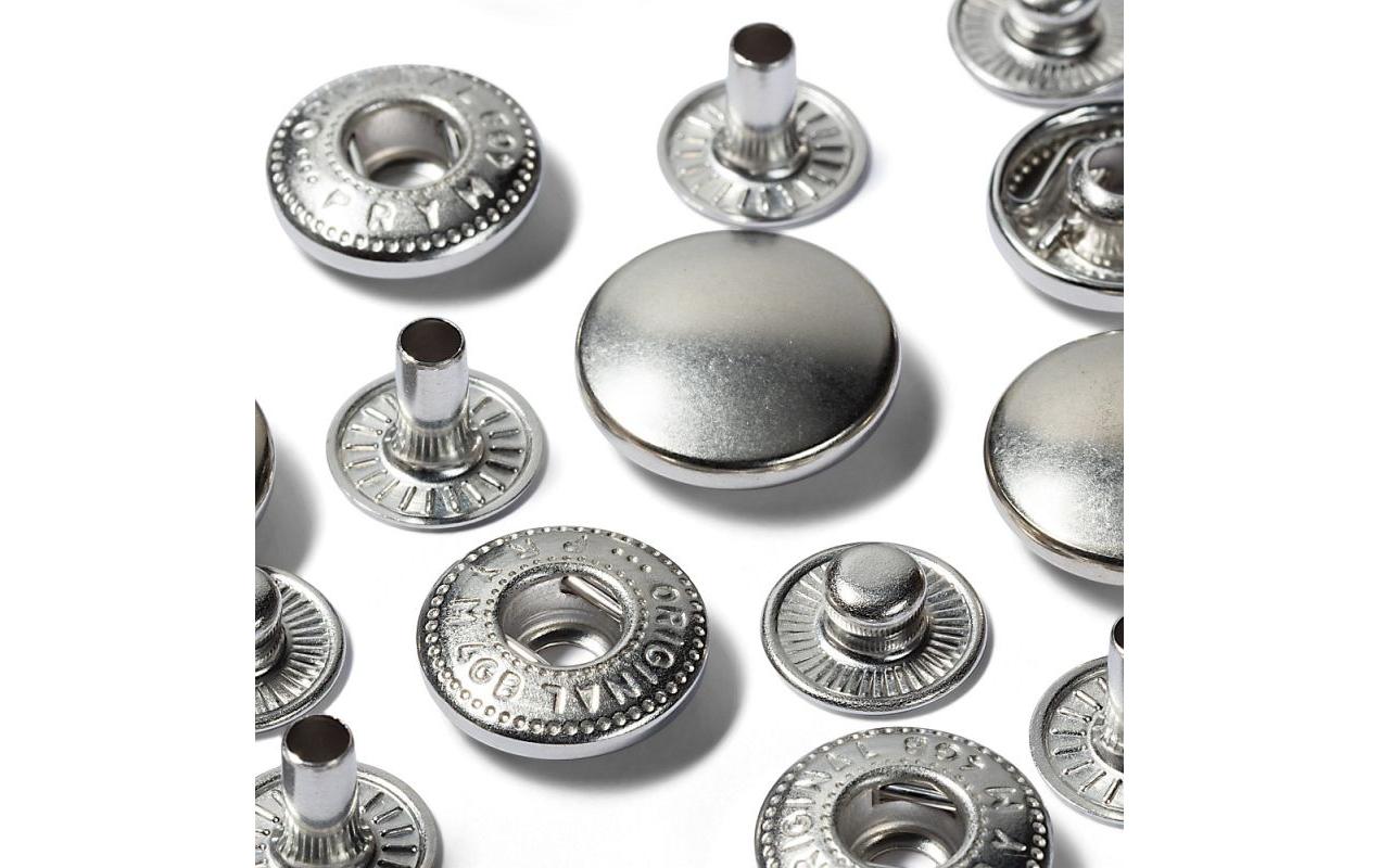 Druckknöpfe Anorak Silber, 15 mmNähfreie Druckknöpfe zum Nachfüllen
