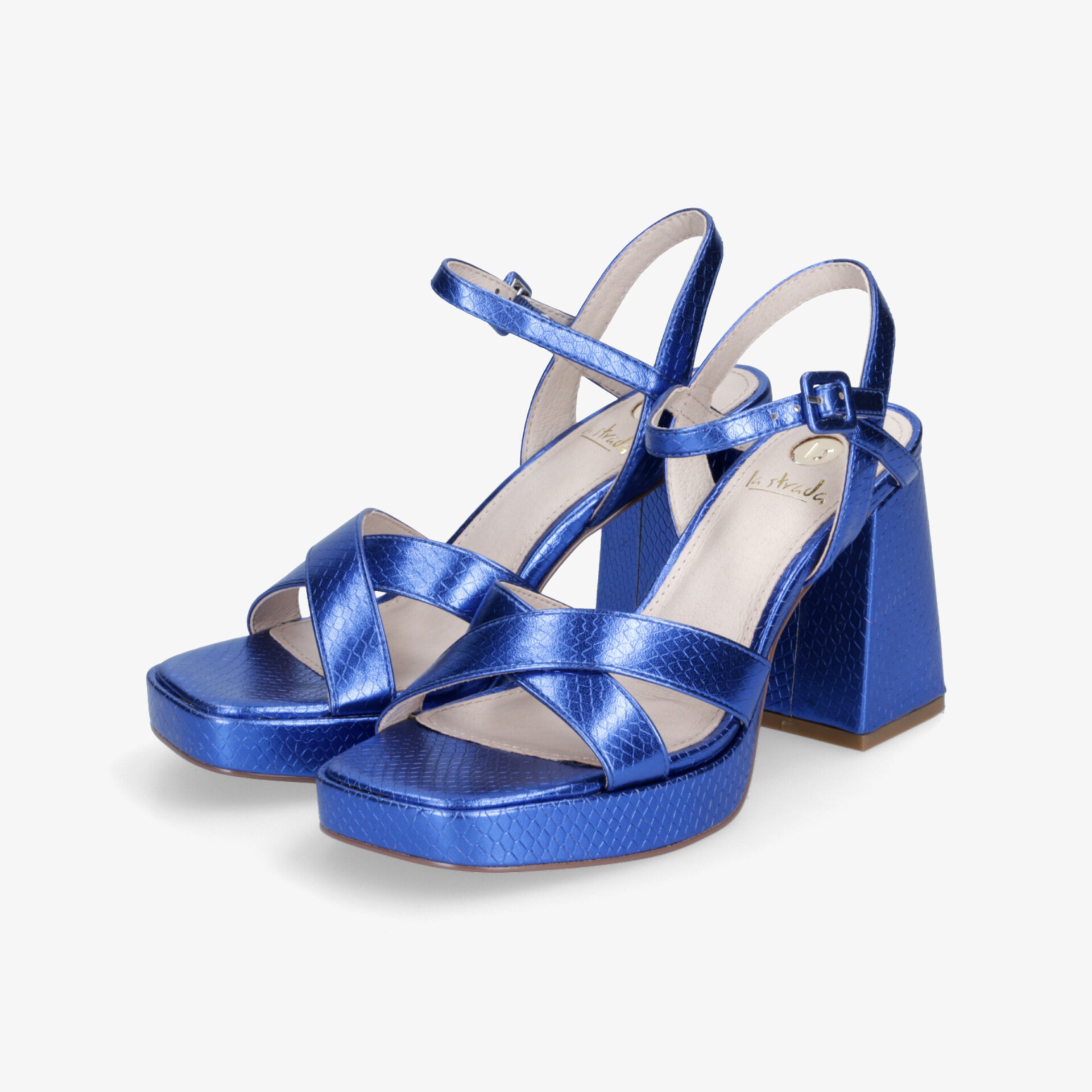 la strada Damen Plateausandalen blau