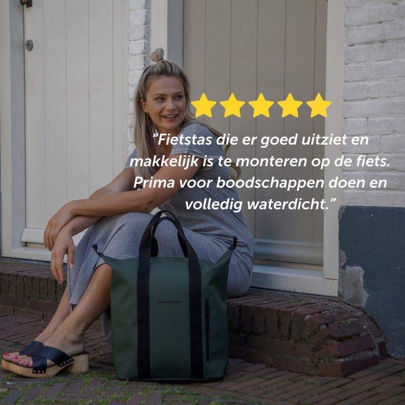 New Looxs - Odense Kota - Fietstas - Groen - 24 Liter - Afneembare Shopper met Rits