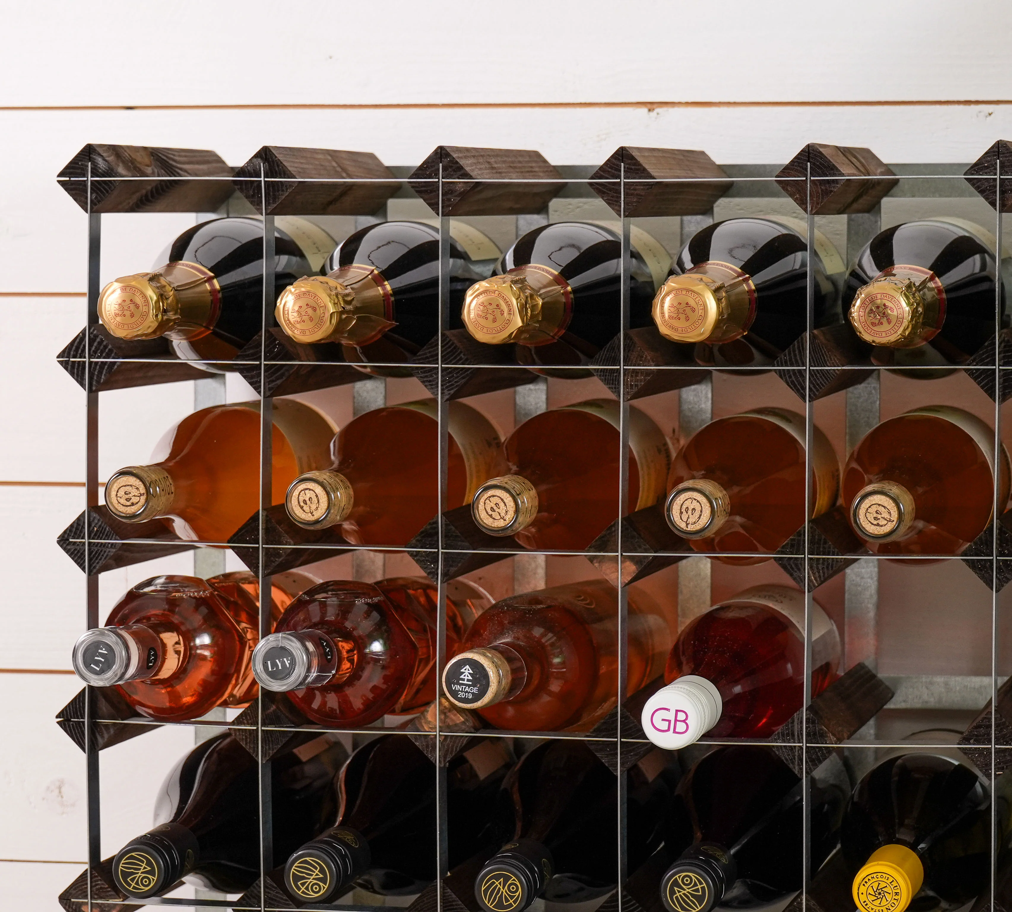 Traditional Wine Rack  Vinreol, 30 flasker - mørk eg