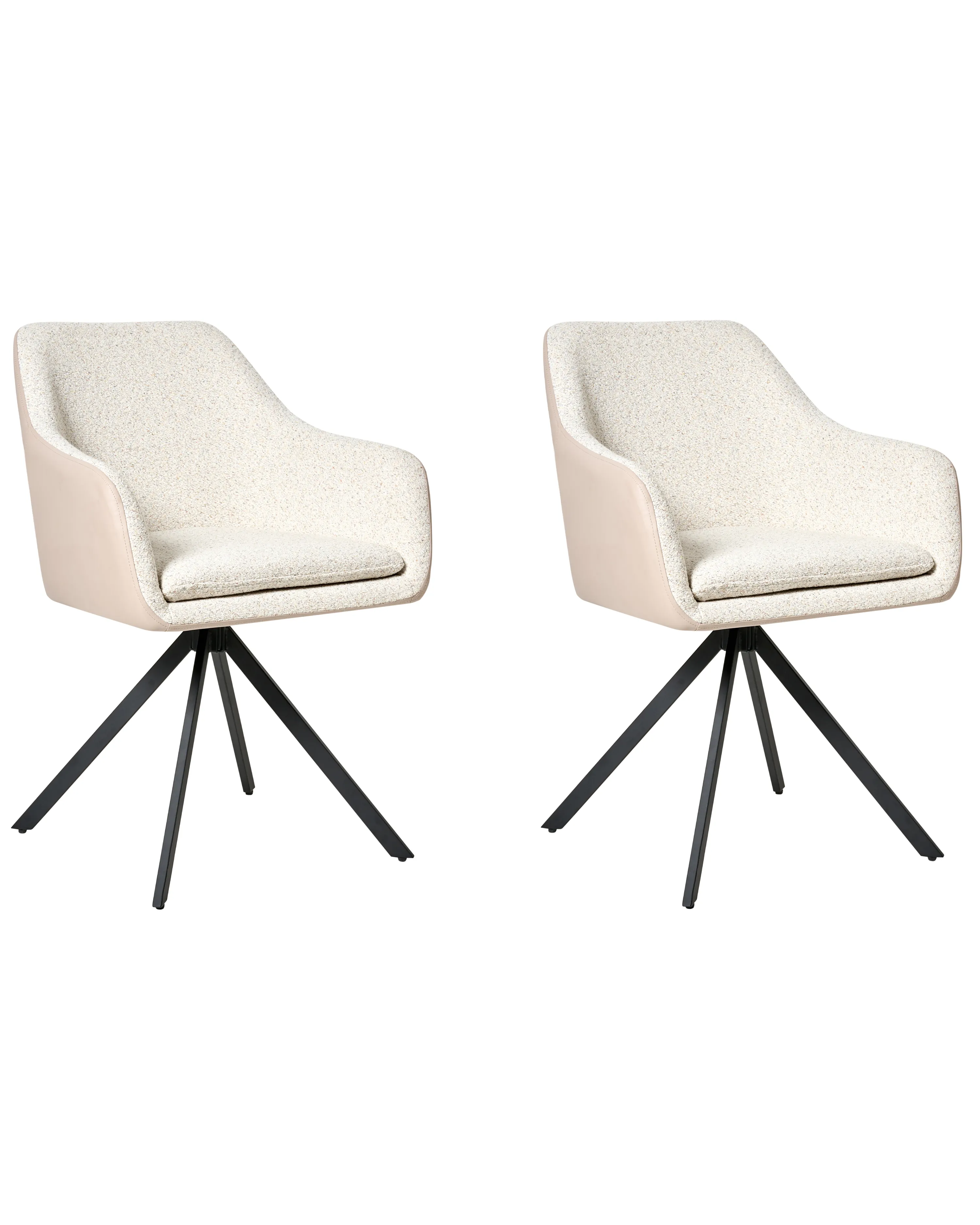 Set van 2 eetkamerstoelen LITHIA Bouclé Lichtbeige