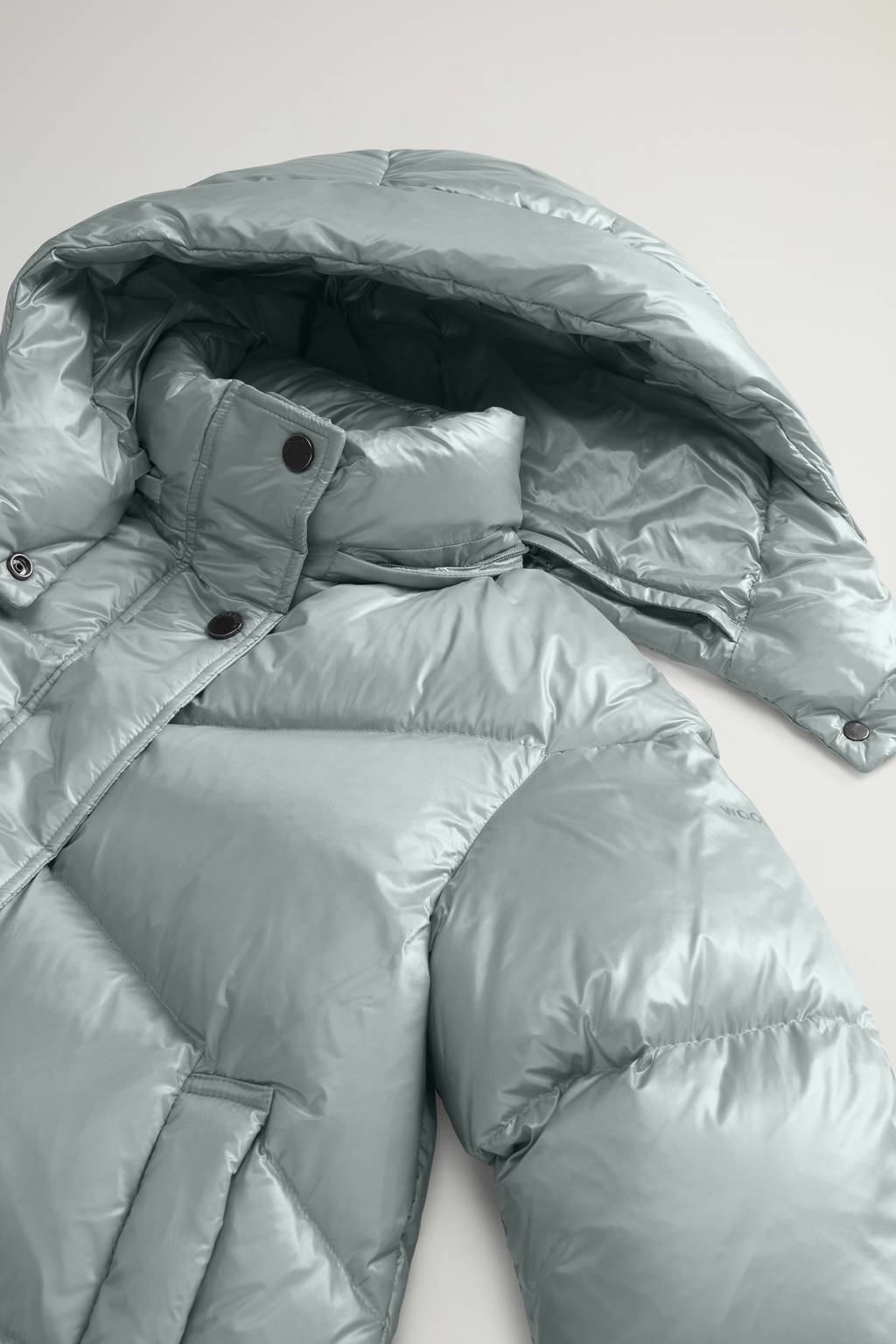 Woolrich gewatteerde winterjas lichtblauw