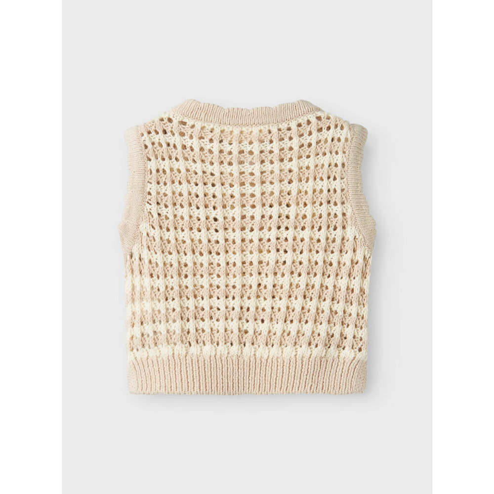Køb Lil'Atelier Turtledove Gray Morn Boa Strik Vest