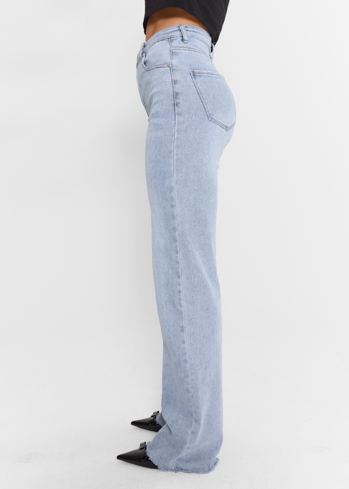 Straight leg stretch jeans denim blauw