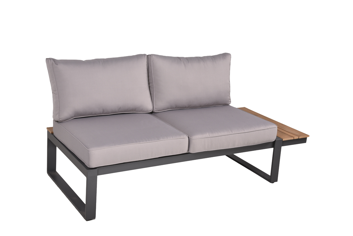 Lounge-Eckgruppe BELMIRA - grau-schwarz - Polywood