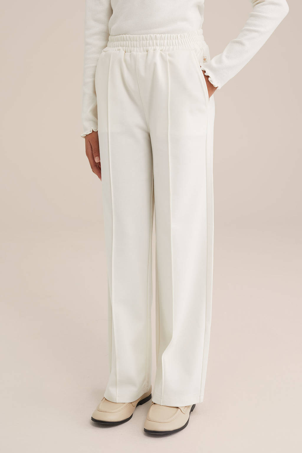 WE Fashion straight casual broek wit