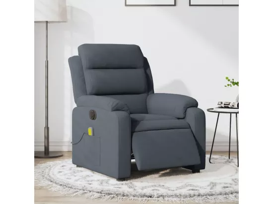 Fauteuil inclinable massant électrique gris foncé velours