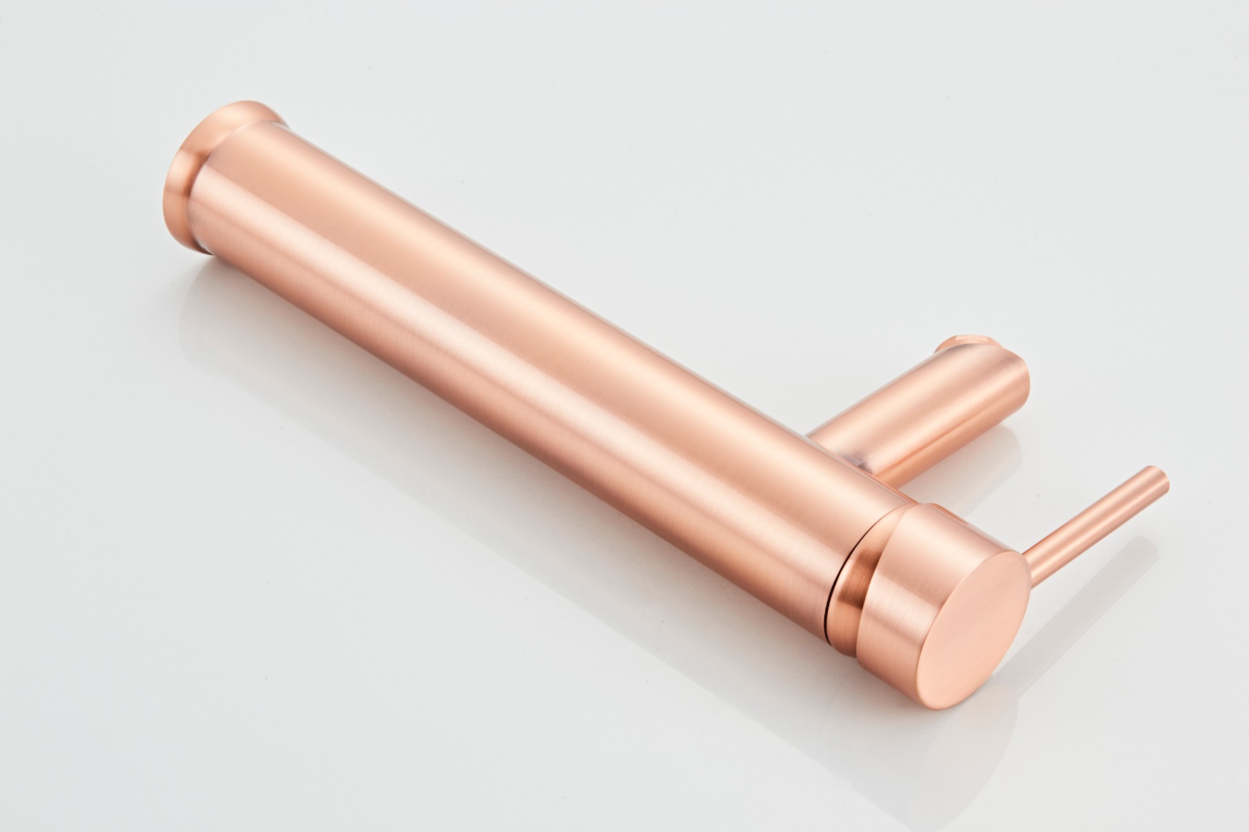 Saniclear Copper hoge wastafelkraan met eenhendel bediening geborsteld koper