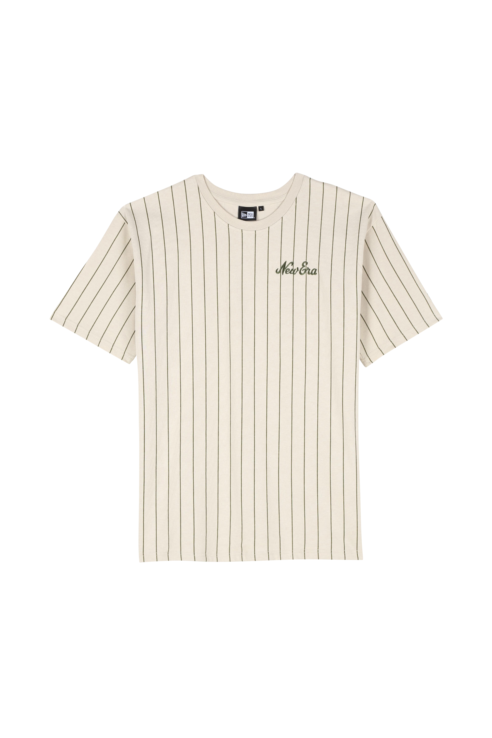 NEW ERA T-shirt  NEW ERA OVERSIZED PINSTRIPE TEE Beige
