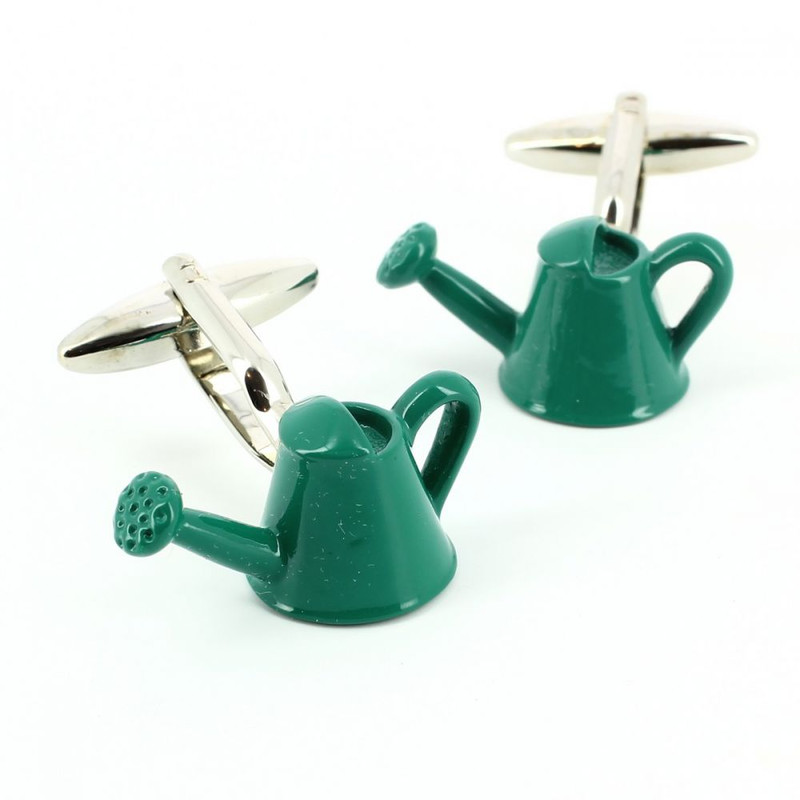 Boutons de manchette, arrosoir vert