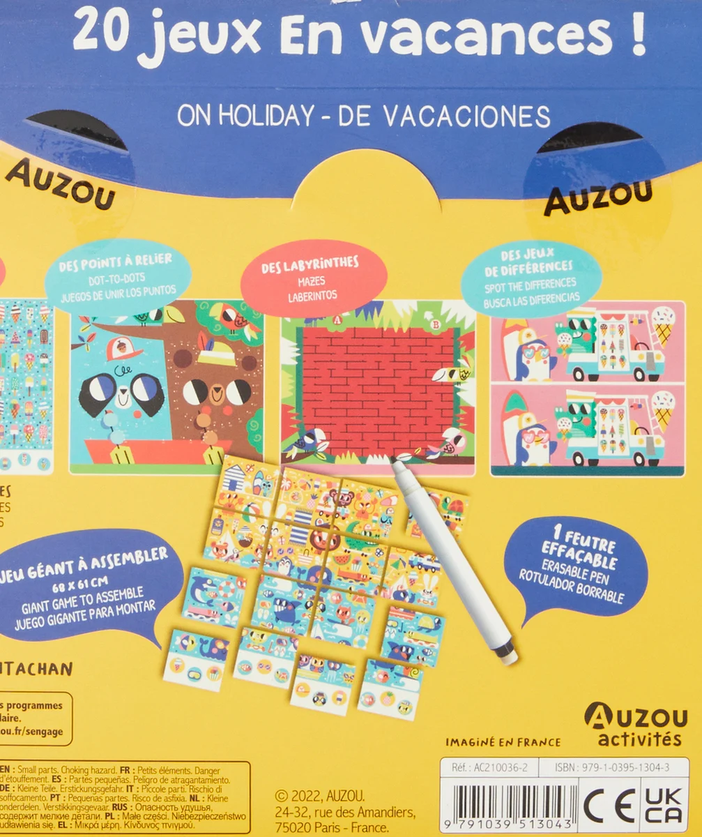 AUZOUMA POCHETTE DE JEUX - 20 P'TITS JEUX EN VACANCES !