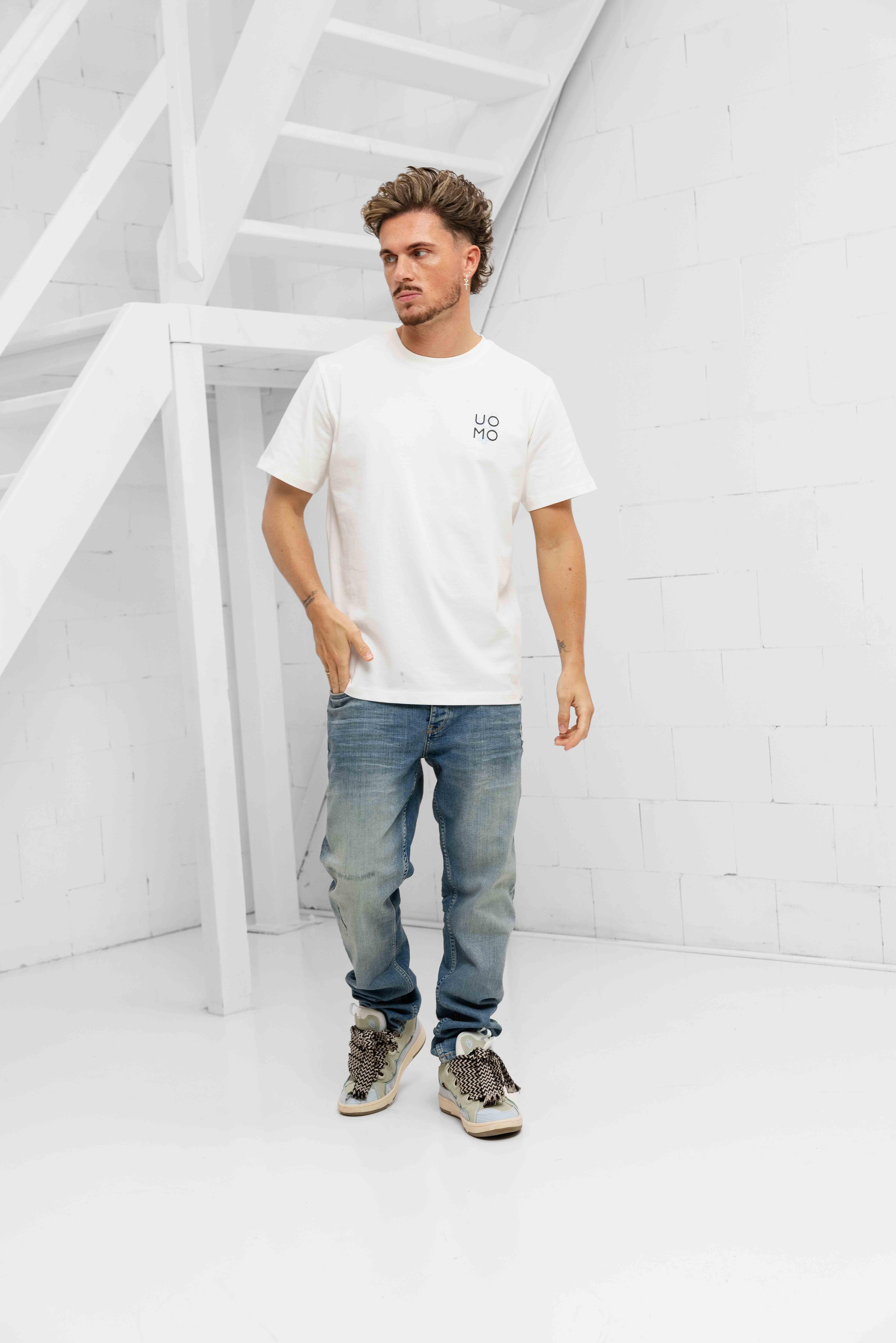 24 Uomo Flora 2.0 T-shirt Heren Off-White