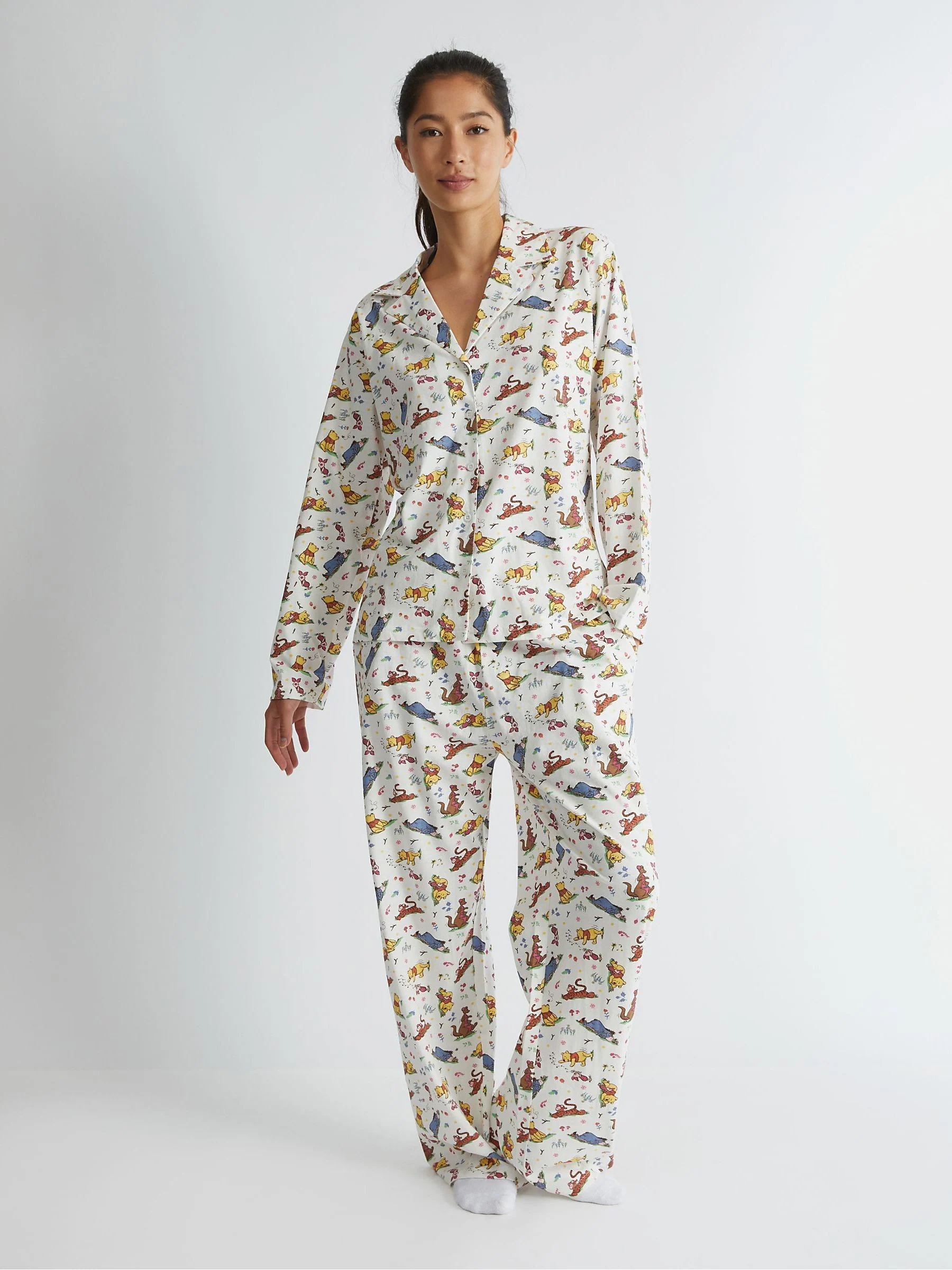 Skinnydip Disney Winnie The Pooh Pyjama Set in Ecru