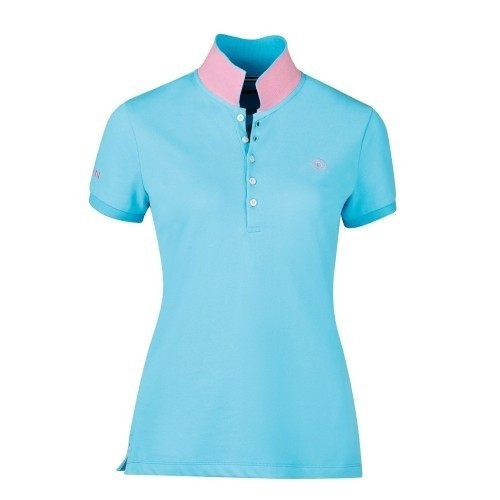Camisa polo feminina Lily de manga curta, azul, modelo Bachelor