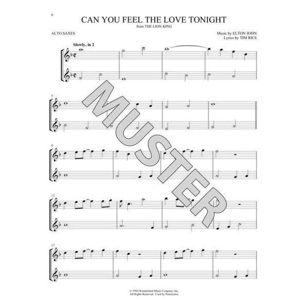 Hal Leonard Disney Songs For Two A-Sax