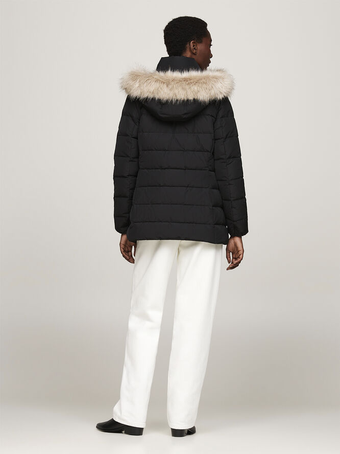 Tommy Hilfiger HERITAGE DOWN TYRA JKT WITH FUR Black