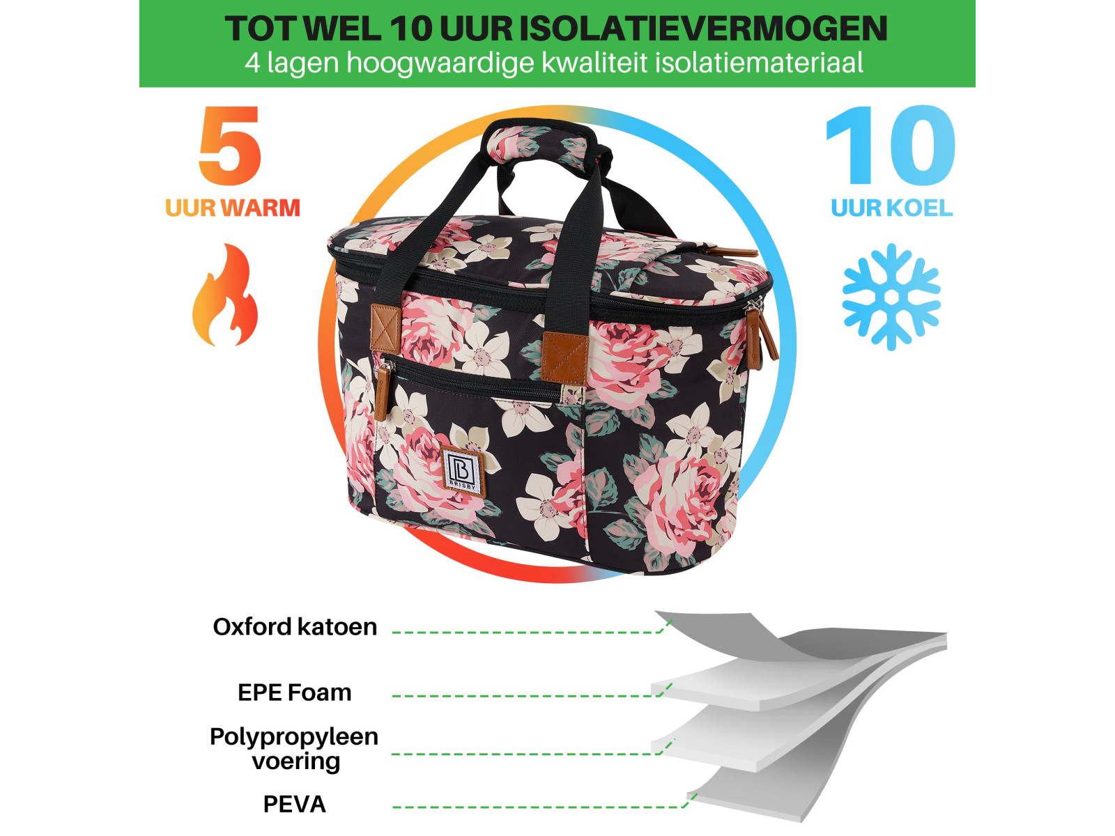 Brisby Bloemetjes 21 liter koeltas