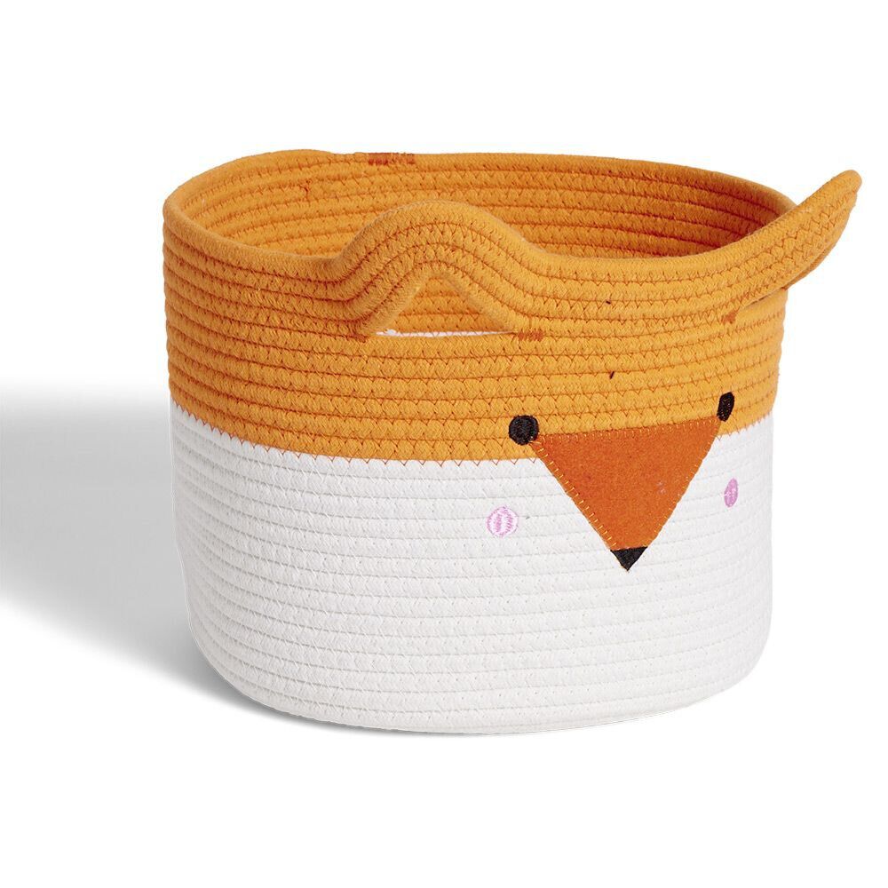 Panière renard orange et blanc Ø30x24cm