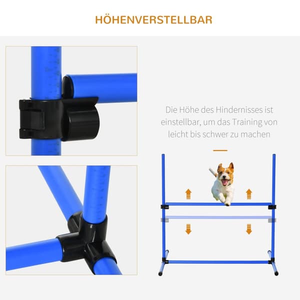 Agility Hekksett Slalåmbarer Hundetreningssett 4 X Hekk, Plast, Blå, 99X65X94Cm