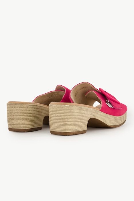 Leder-Clogs, Remonte x Elle, Holzoptik-Sohle, Weite F