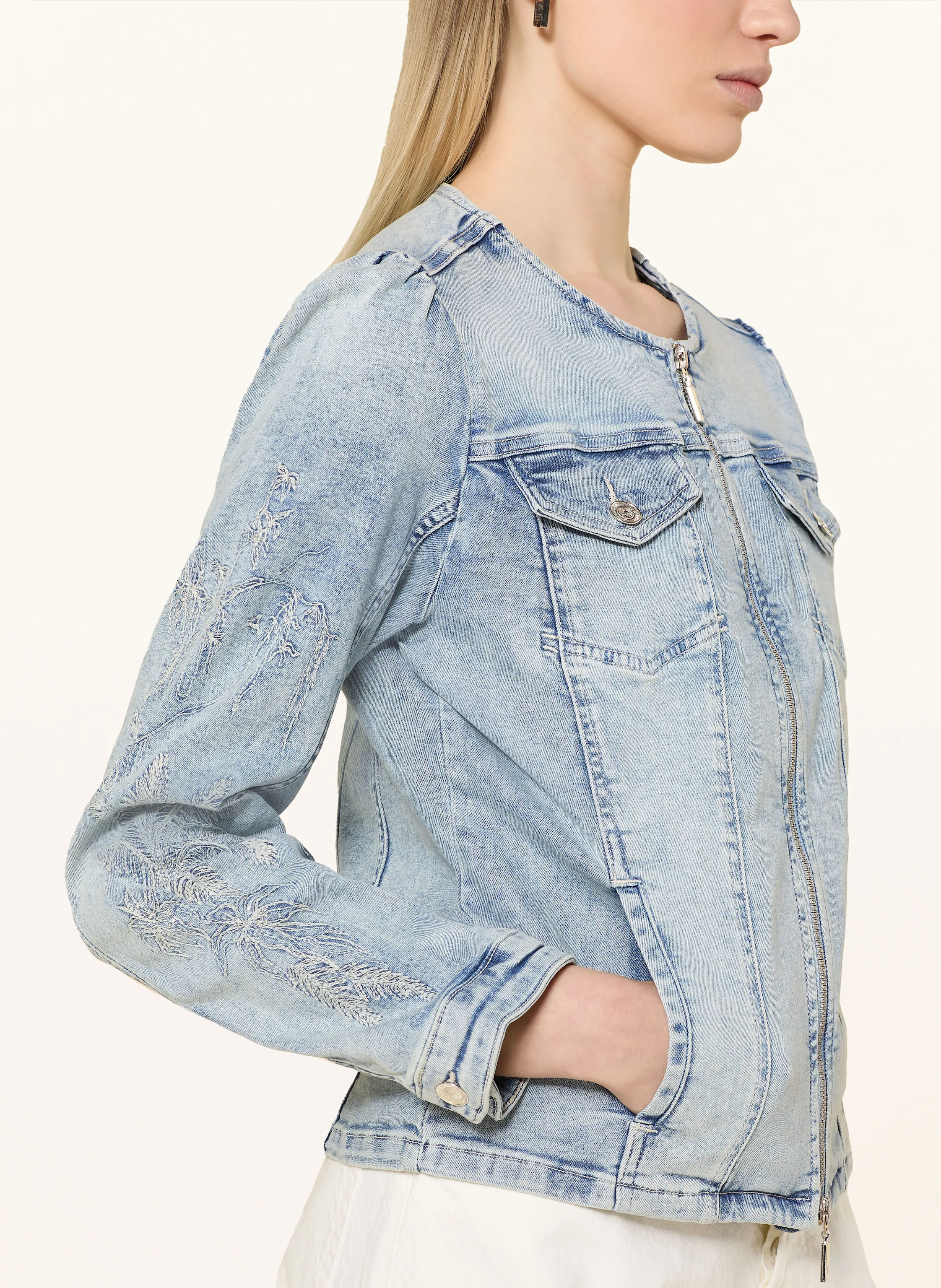 monari Jeansjacke mit Schmucksteinen
