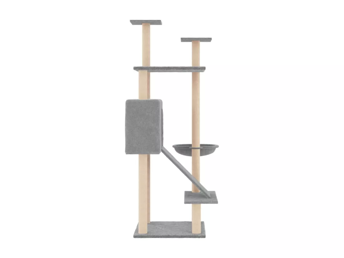 Arbre à chat avec griffoirs en sisal Gris clair 153 cm