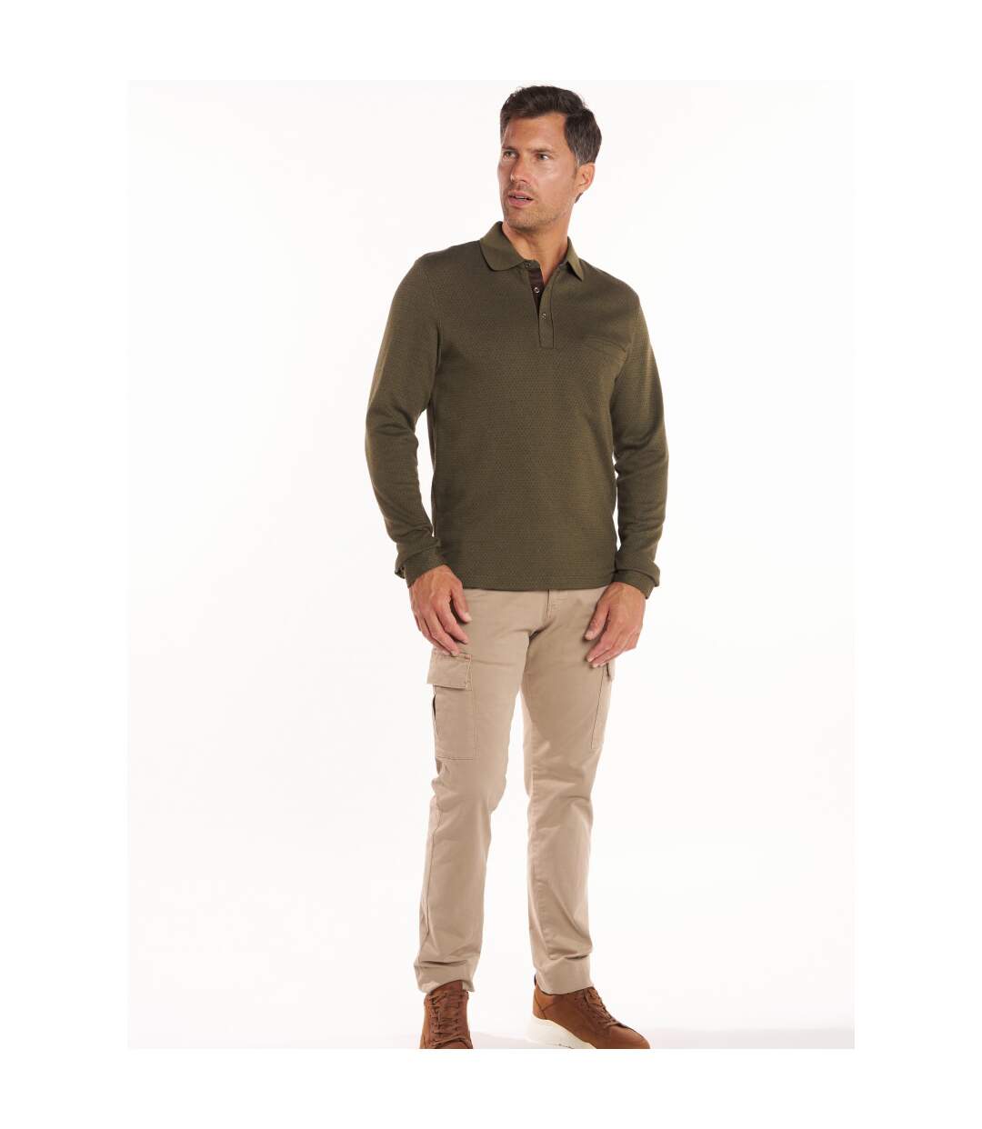Polo manches longues fantaisie