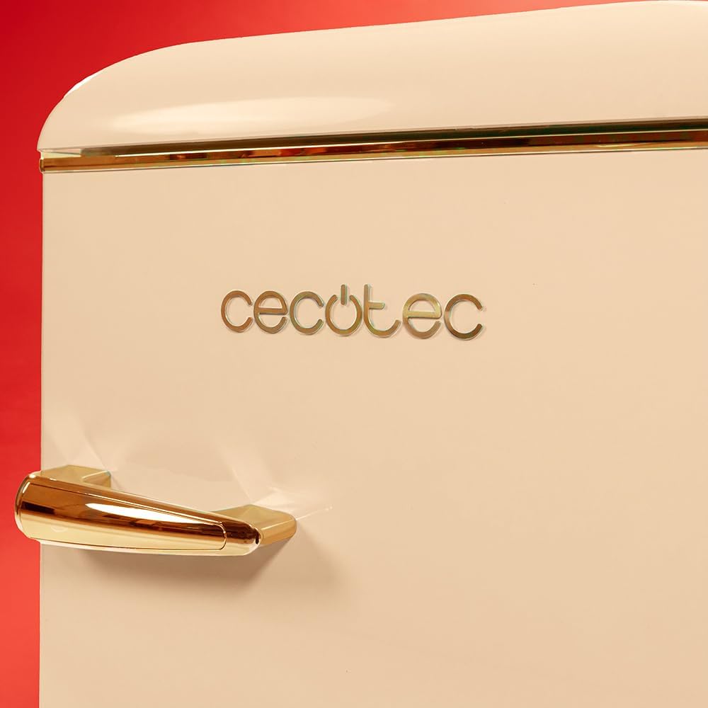 Cecotec Mini Frigo Bolero CoolMarket TT Origin 45 Rouge. Réfrigérateur de Table Rétro 45L, 55 cm de Haut, 44,7 cm de Large, Classe Énergétique E, Bac à Glaçons et Poignée Chromée, Rouge
