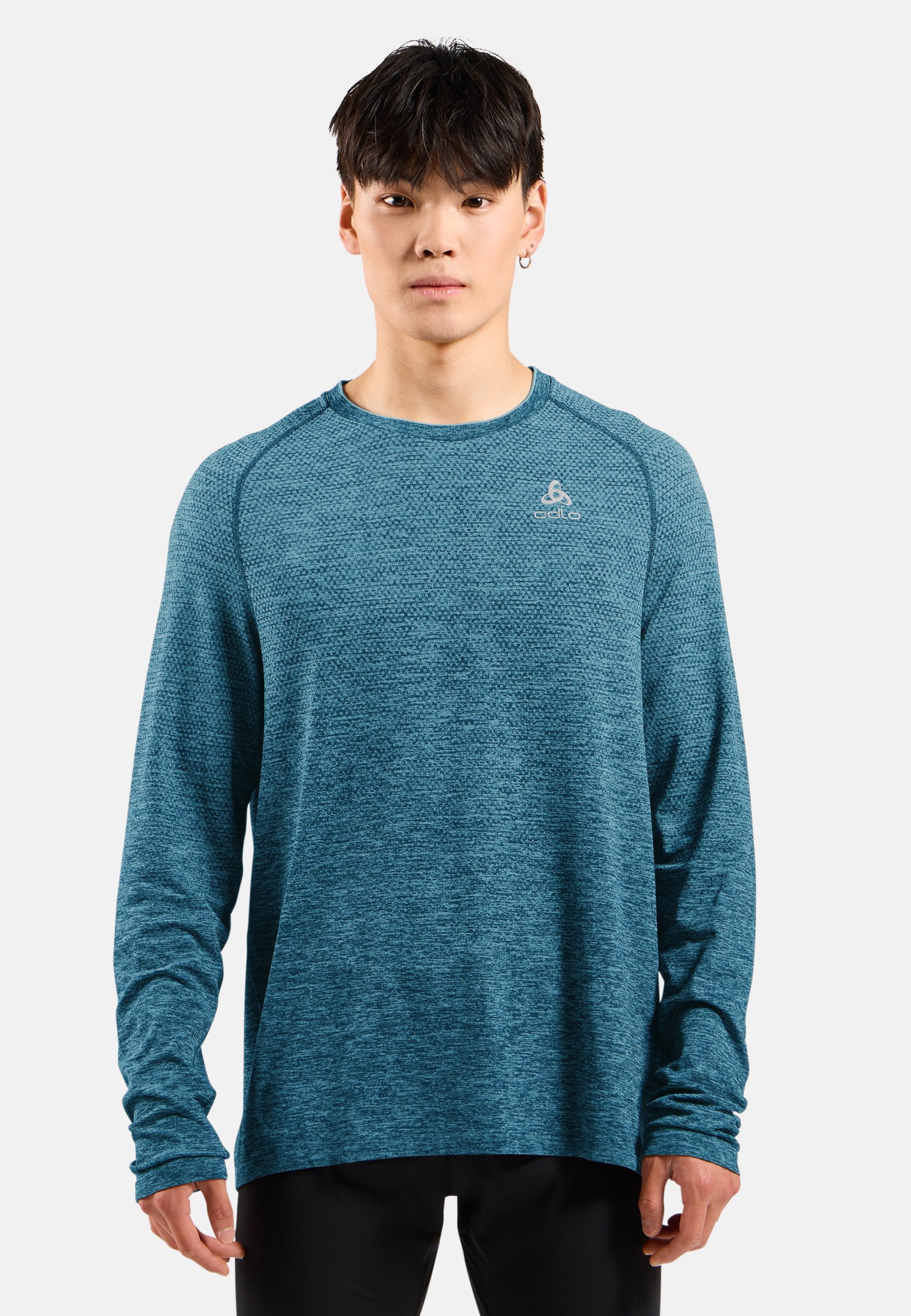 Essentials Seamless Langarm-Laufshirt in dark sapphire melange