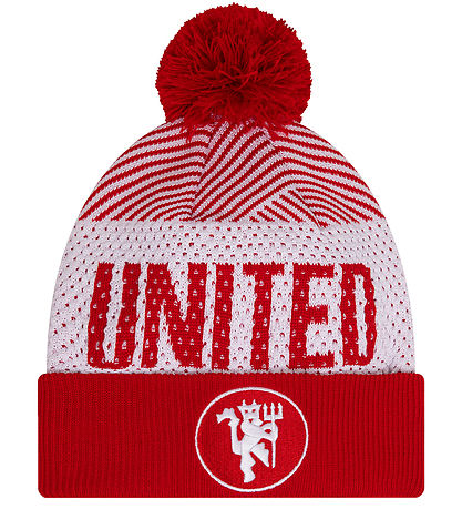 New Era Mütze m. Bommel - Strick - Manchester United - Rot/Weiß