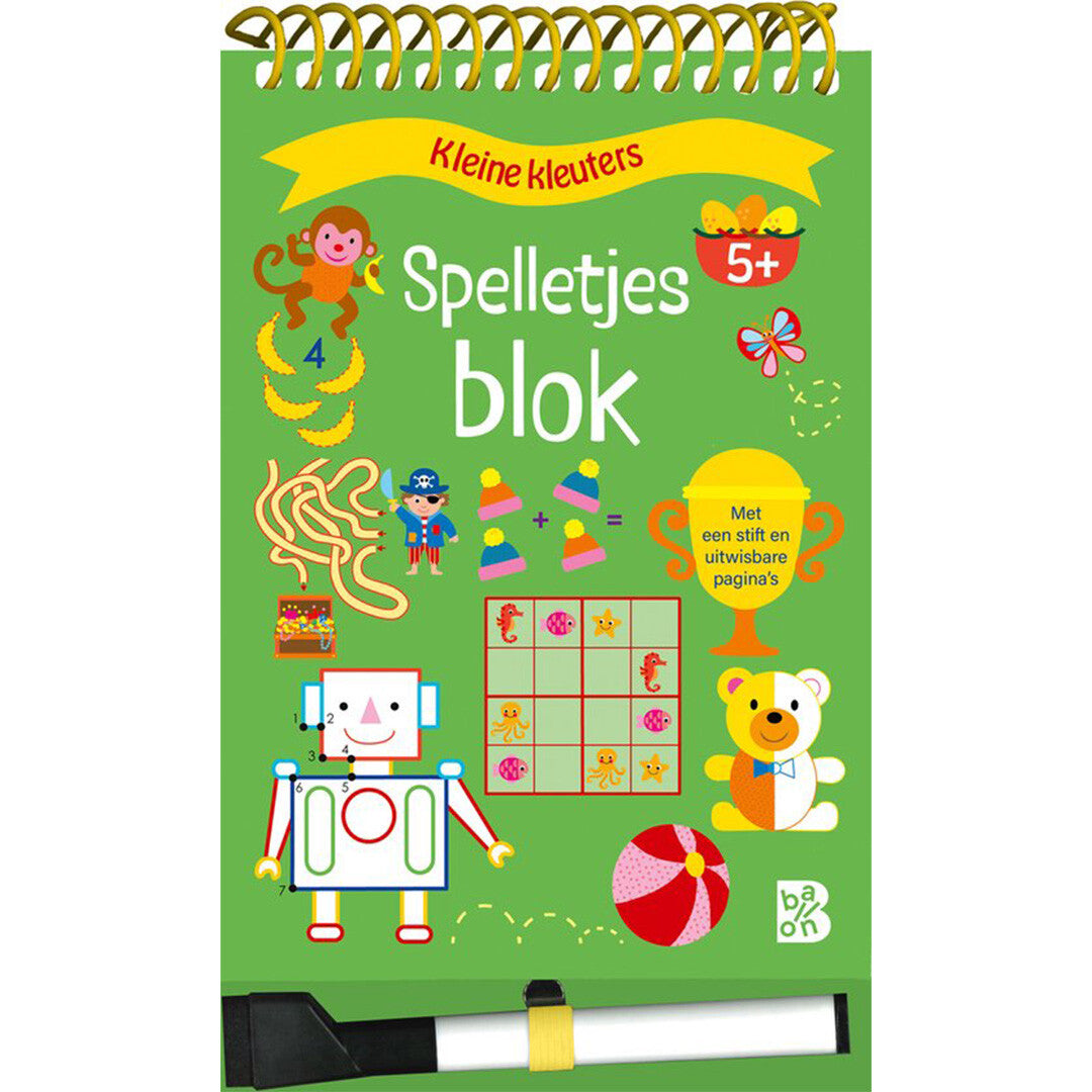Uitgeverij ballon spelletjesblok met viltstift - 5