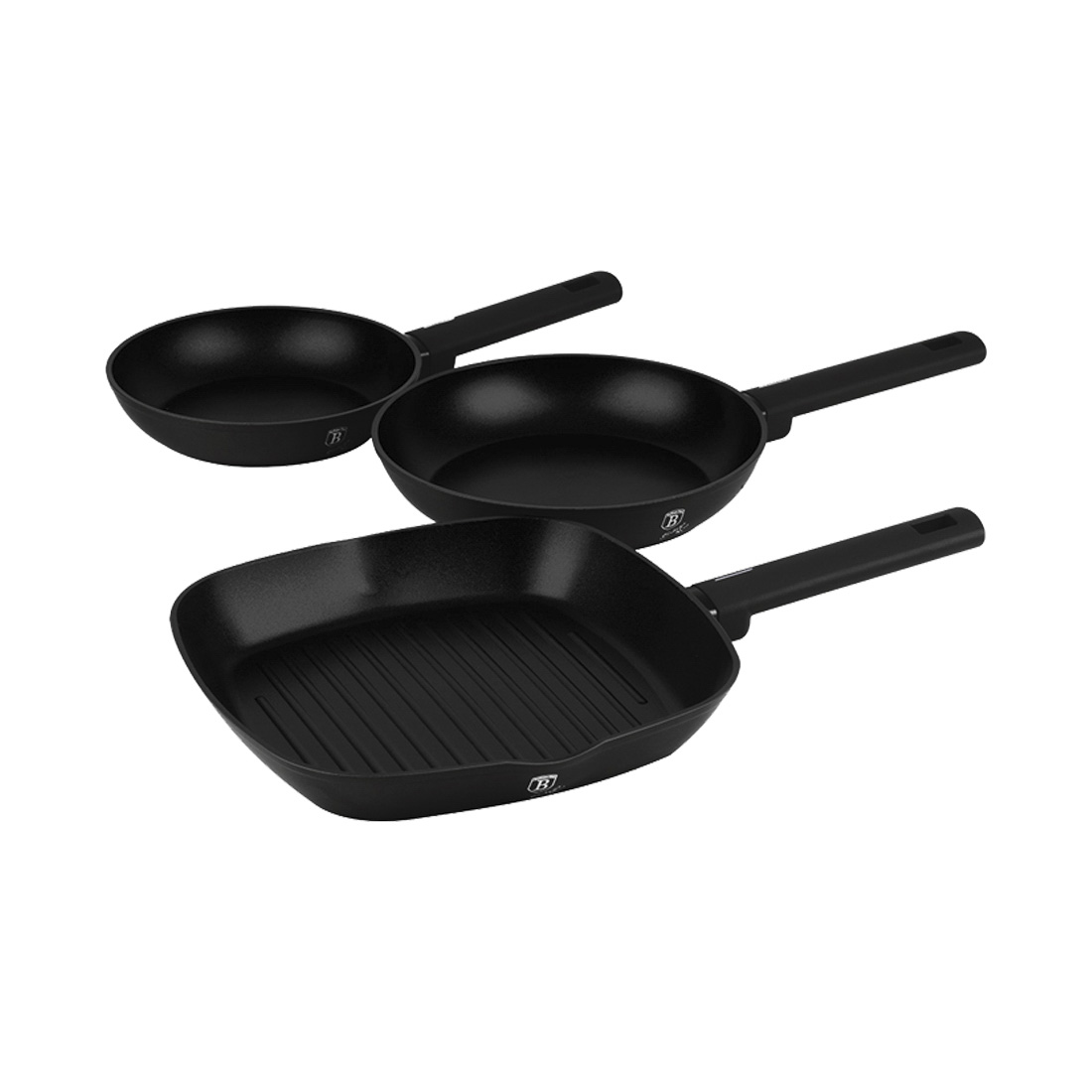Berlinger Haus 3-teiliges Bratpfannen-Set Ø 20/24/28 cm Matte Black CollectionX