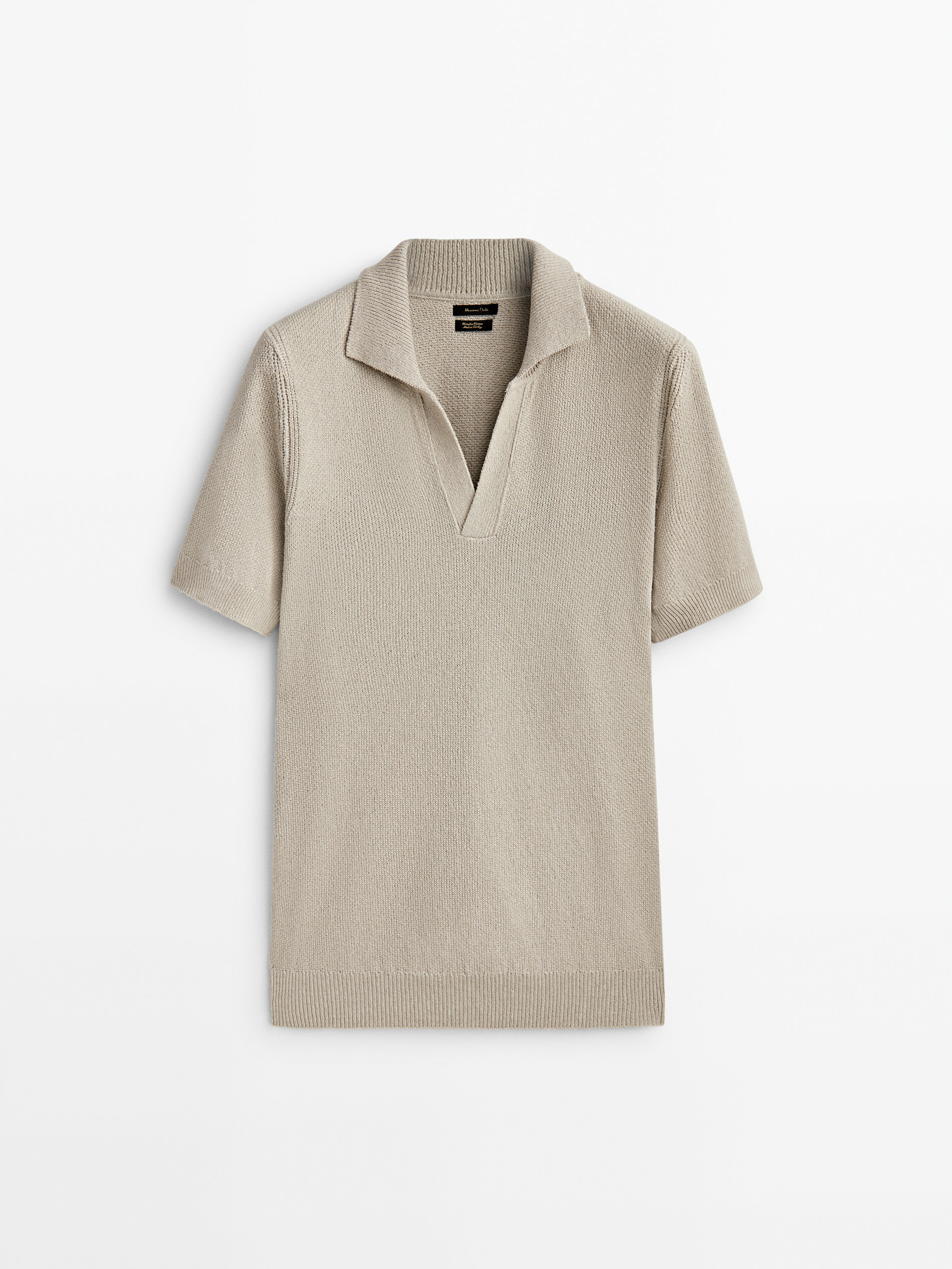 Camisa polo de manga curta com estrutura - Bege