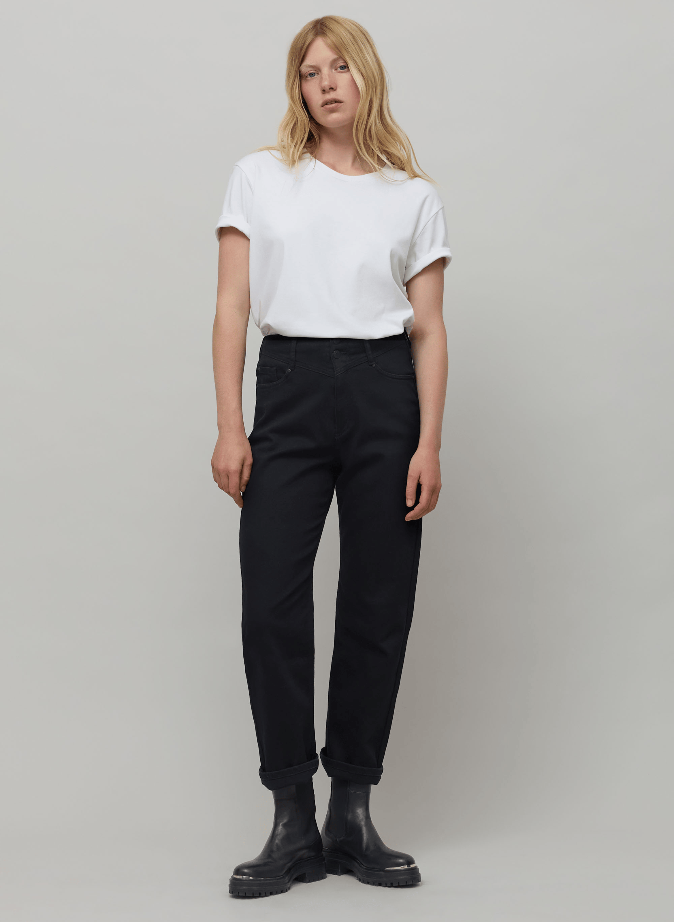 Jean droit en coton | Noir