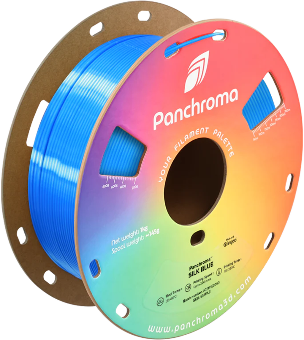 Polymaker  Panchroma™ PLA Silk Blue, 1,75 mm / 1000 g    Der Glanz der Eleganz in Blue