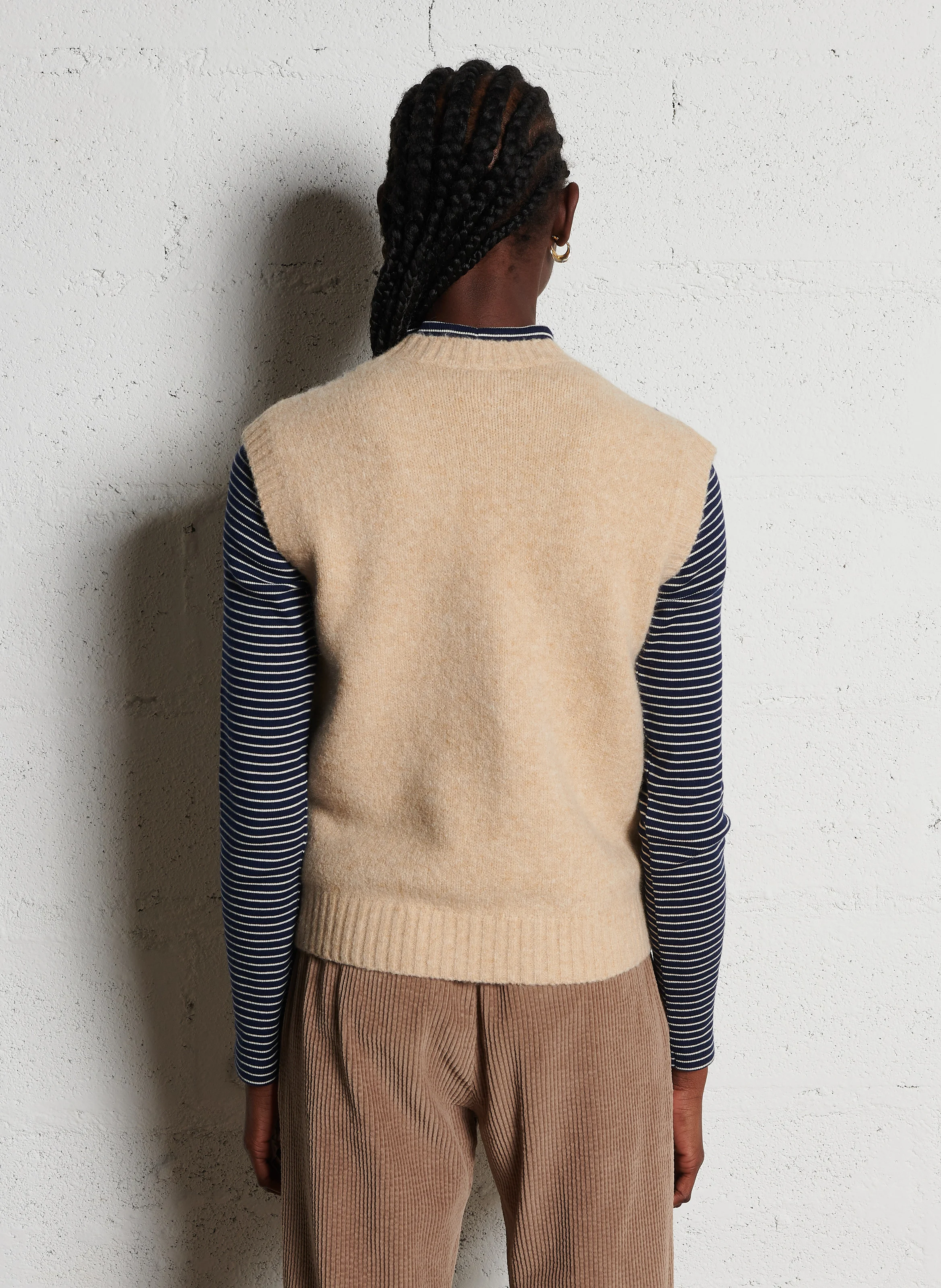 MONERA - Gilet col V en jacquard | Blanc