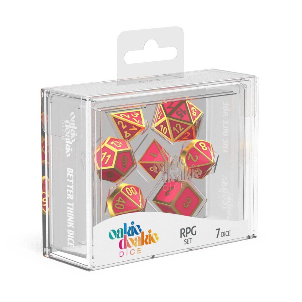 Oakie Doakie Dice dés RPG-Set Metal Glow in the Dark - Golden Princess (7)