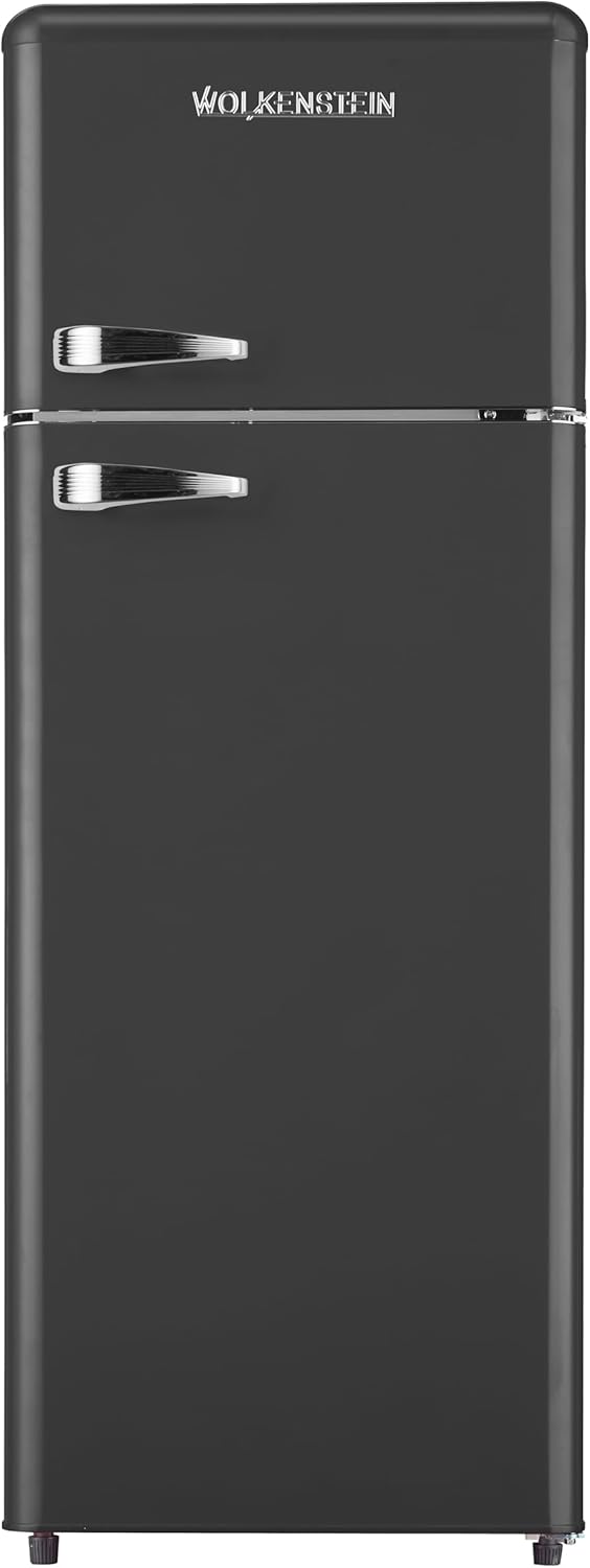 Wolkenstein GK212.4RT B Kühl-Gefrier-Kombination schwarz 211l Retro Kühlschrank Vintage Kühlgefrierkombi Gefrierfach freistehend leise