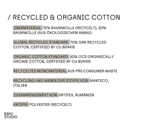 NAH/STUDIO Culotte | recycelte Baumwolle