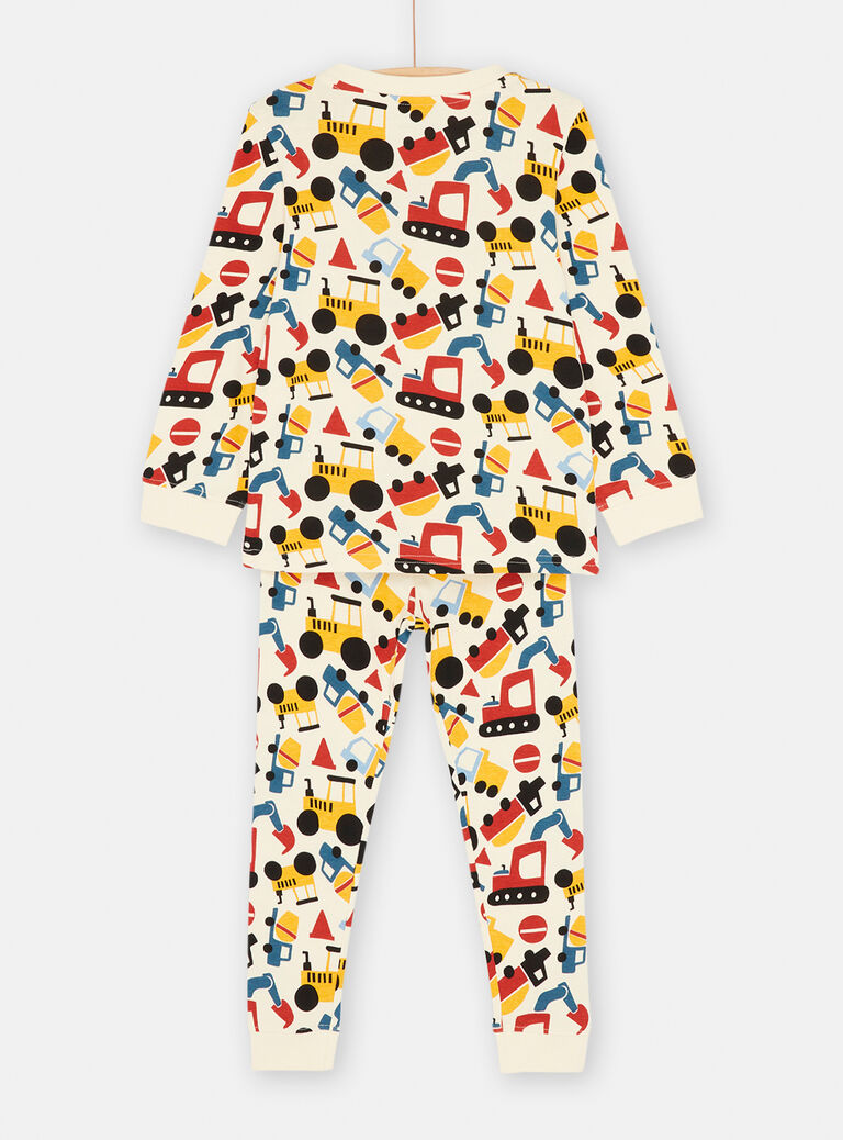 Pyjama beige imprimé tracteur pour garçon
