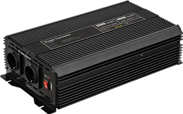 Goobay 58891, Universel, 12 - 13,8 V, 2000 W, 230 V, Sort, DC-til-AC