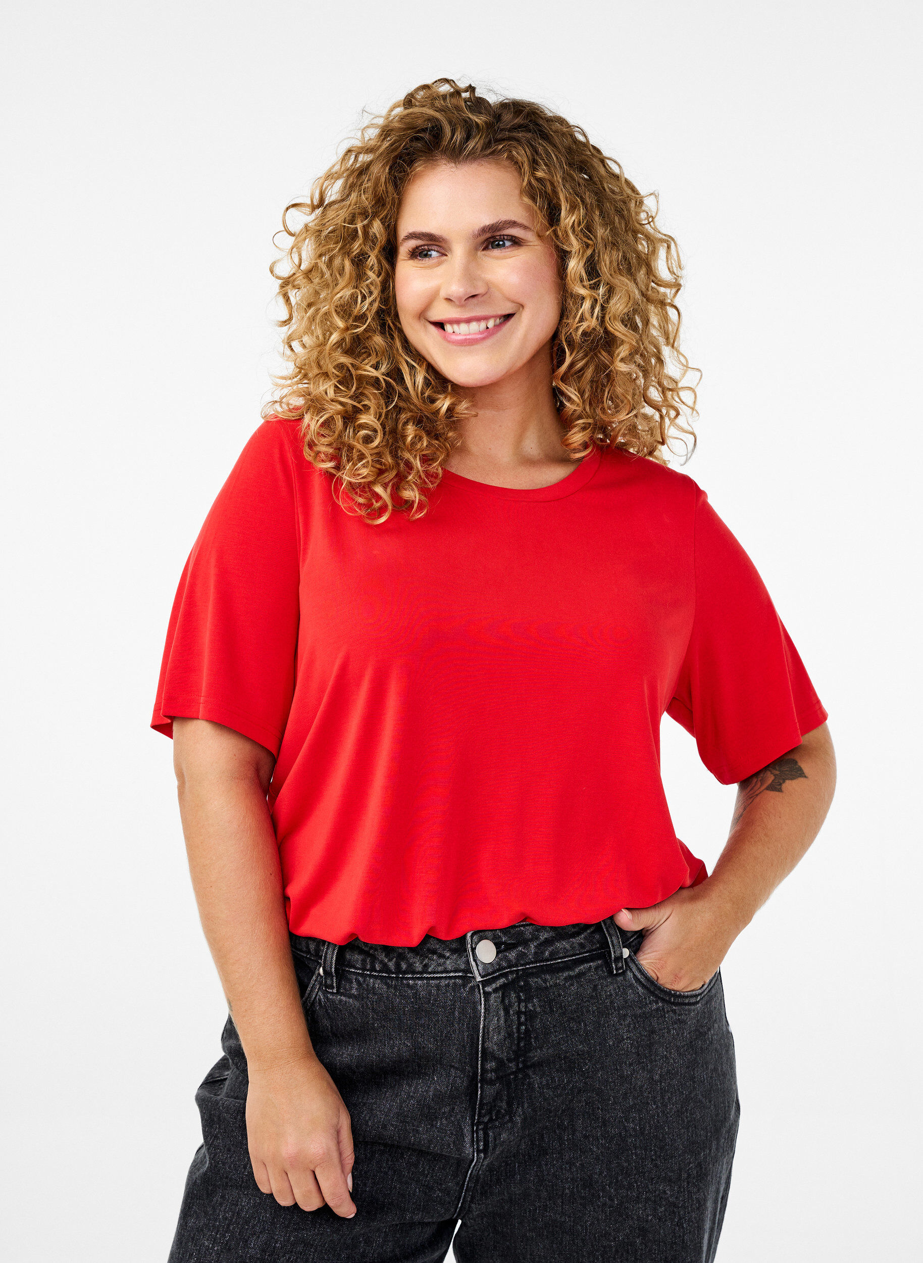 T-shirt i TENCEL™ Modal med rund hals