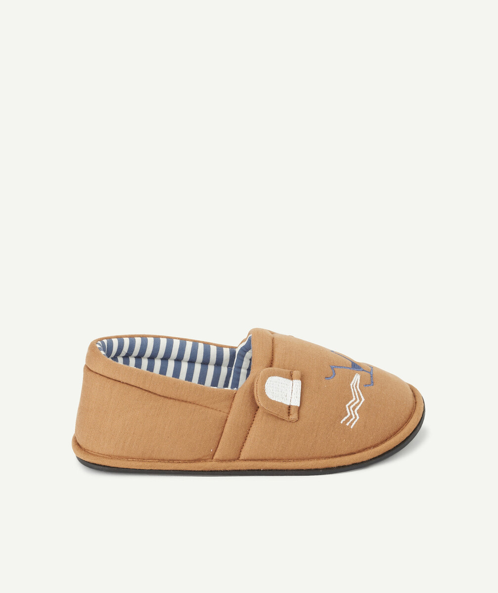 CHAUSSONS LION GARÇON EN COTON MÉLANGÉ